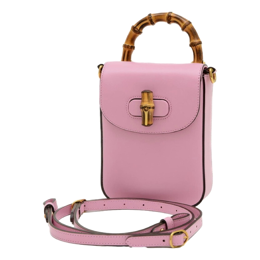 Image 953786.jpg, Product 953-786 / Price $2,536.00, Gucci Bamboo 1947 Mini Pink Leather Top Handle Crossbody Bag from Gucci on TSC.ca's Fashion department