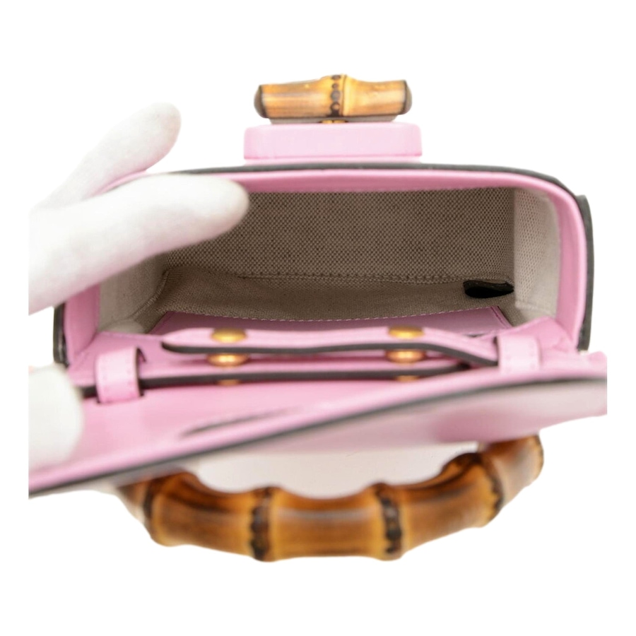 Image 953786_ALTMORE18.jpg, Product 953-786 / Price $2,536.00, Gucci Bamboo 1947 Mini Pink Leather Top Handle Crossbody Bag from Gucci on TSC.ca's Fashion department