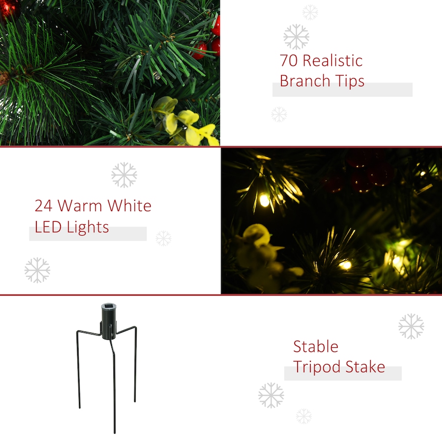 Image 961232_ALTMORE4.jpg, Product 961-232 / Price $52.99, HOMCOM 2 Pieces Prelit Artificial Christmas Tree with LED, Mini Xmas Tree from HOMCOM on TSC.ca's Home & Garden department