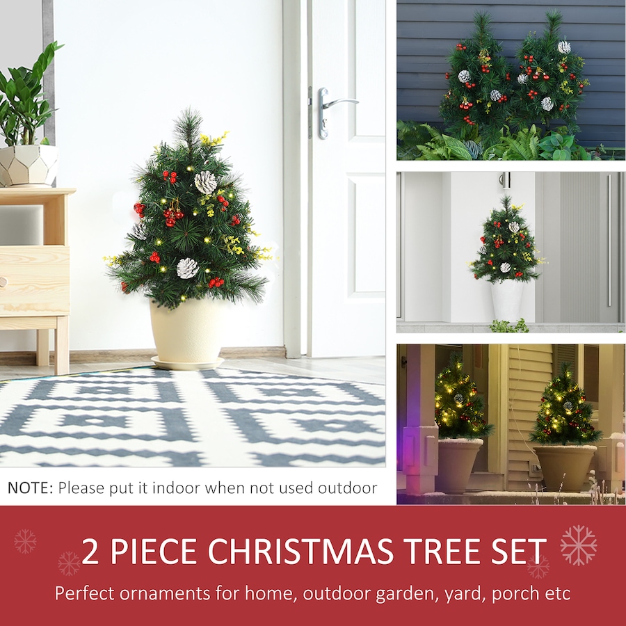 Image 961232_ALTMORE5.jpg, Product 961-232 / Price $52.99, HOMCOM 2 Pieces Prelit Artificial Christmas Tree with LED, Mini Xmas Tree from HOMCOM on TSC.ca's Home & Garden department