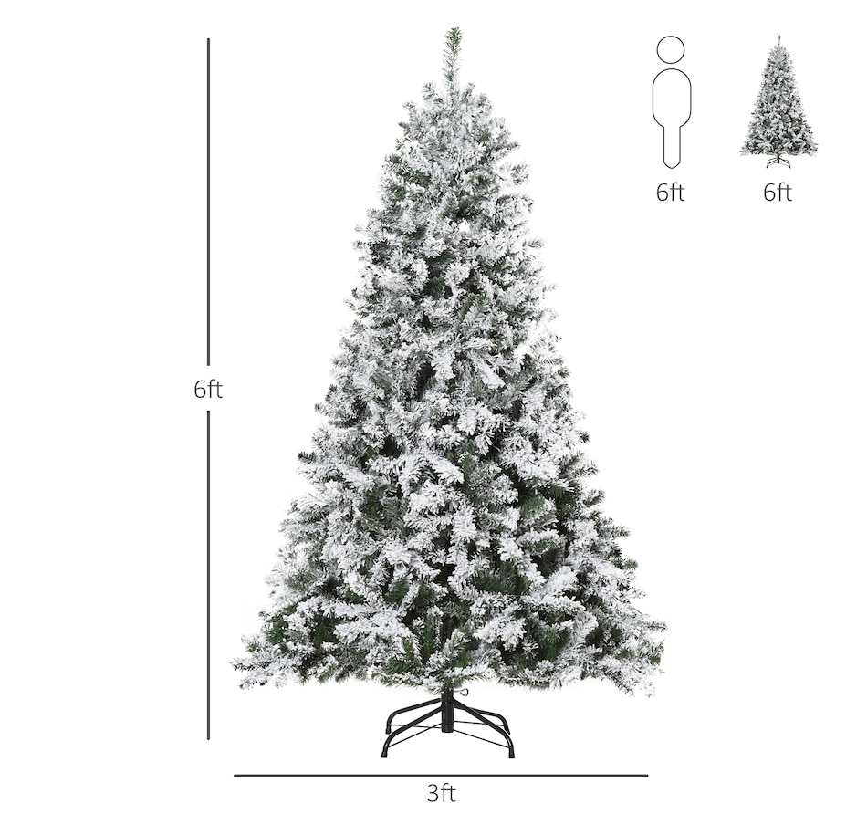 Image 961233_ALTMORE2.jpg, Product 961-233 / Price $109.99, HOMCOM 6ft Snow Flocked Artificial Tree Warm White LED Christmas Decoration from HOMCOM on TSC.ca's Home & Garden department