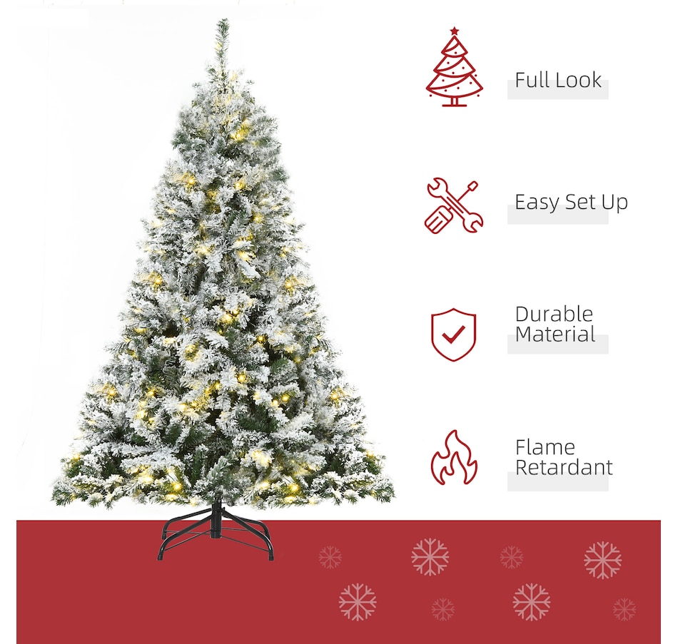 Image 961233_ALTMORE3.jpg, Product 961-233 / Price $109.99, HOMCOM 6ft Snow Flocked Artificial Tree Warm White LED Christmas Decoration from HOMCOM on TSC.ca's Home & Garden department