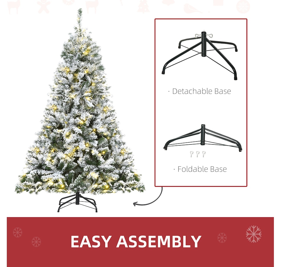 Image 961233_ALTMORE4.jpg, Product 961-233 / Price $109.99, HOMCOM 6ft Snow Flocked Artificial Tree Warm White LED Christmas Decoration from HOMCOM on TSC.ca's Home & Garden department
