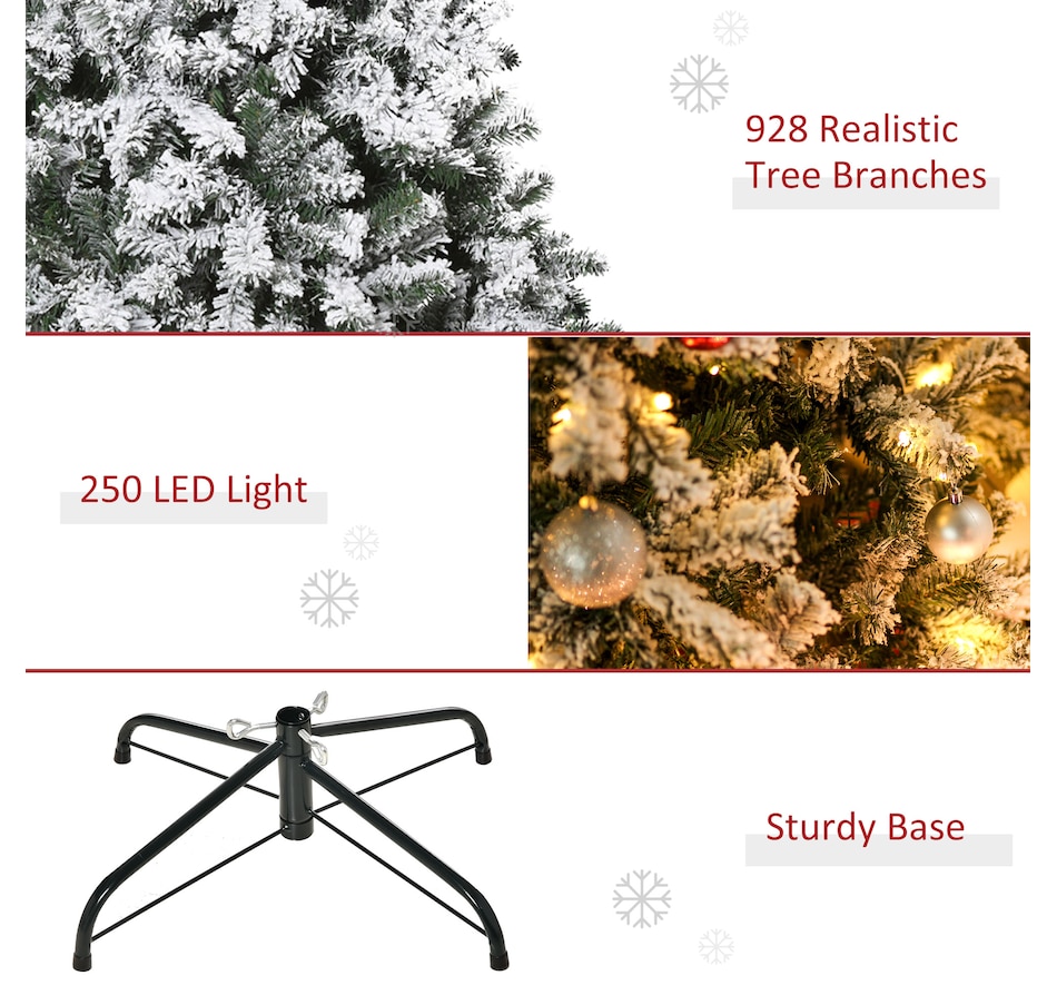 Image 961233_ALTMORE5.jpg, Product 961-233 / Price $109.99, HOMCOM 6ft Snow Flocked Artificial Tree Warm White LED Christmas Decoration from HOMCOM on TSC.ca's Home & Garden department