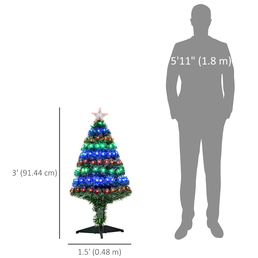 Image 961244_ALTMORE10.jpg, Product 961-244 / Price $54.99, 3FT Pre-lit LED Optical Fiber Christmas Tree Artificial Holiday Decor from HOMCOM on TSC.ca's Home & Garden department