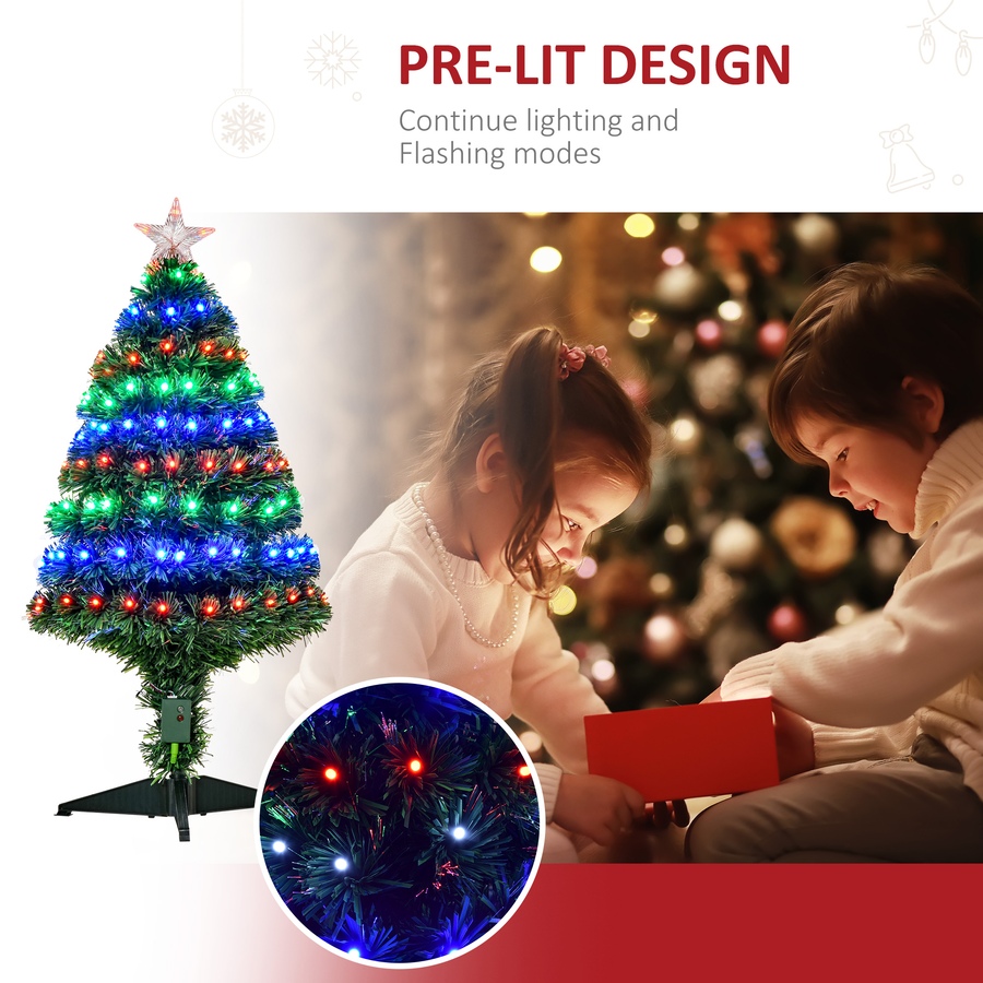 Image 961244_ALTMORE4.jpg, Product 961-244 / Price $54.99, 3FT Pre-lit LED Optical Fiber Christmas Tree Artificial Holiday Decor from HOMCOM on TSC.ca's Home & Garden department