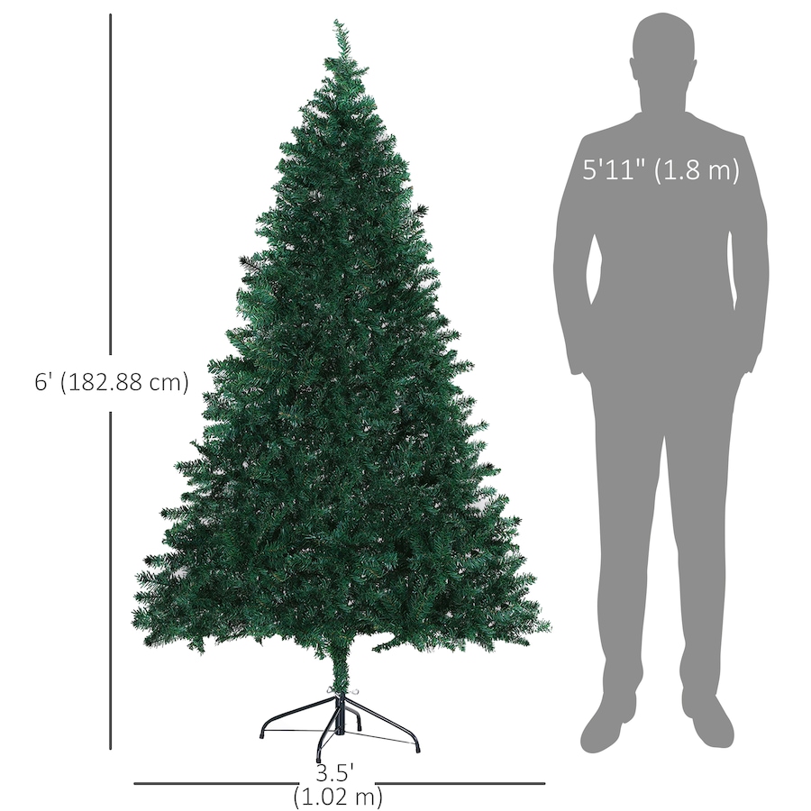 Image 961247_ALTMORE9.jpg, Product 961-247 / Price $69.99, 6ft Christmas Tree Unlit Artificial Spruce Full Tree with Metal Stand from HOMCOM on TSC.ca's Home & Garden department