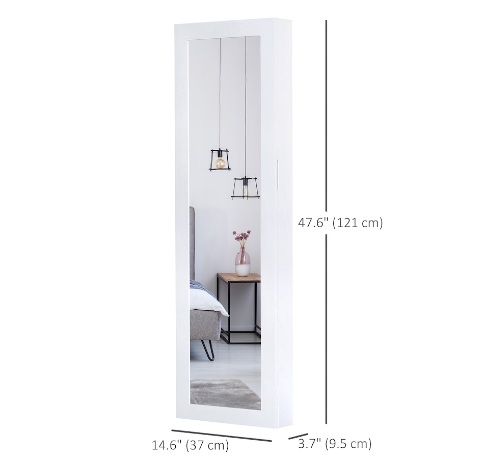 Image 961260_ALTMORE2.jpg, Product 961-260 / Price $119.99, Mirrored Jewelry Cabinet Armoire Hanging Wall Mount Storage Organizer White from HOMCOM on TSC.ca's Beauty department