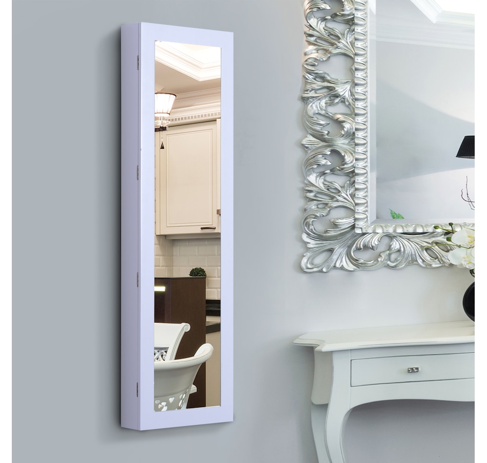 Image 961260_ALTMORE6.jpg, Product 961-260 / Price $119.99, Mirrored Jewelry Cabinet Armoire Hanging Wall Mount Storage Organizer White from HOMCOM on TSC.ca's Beauty department