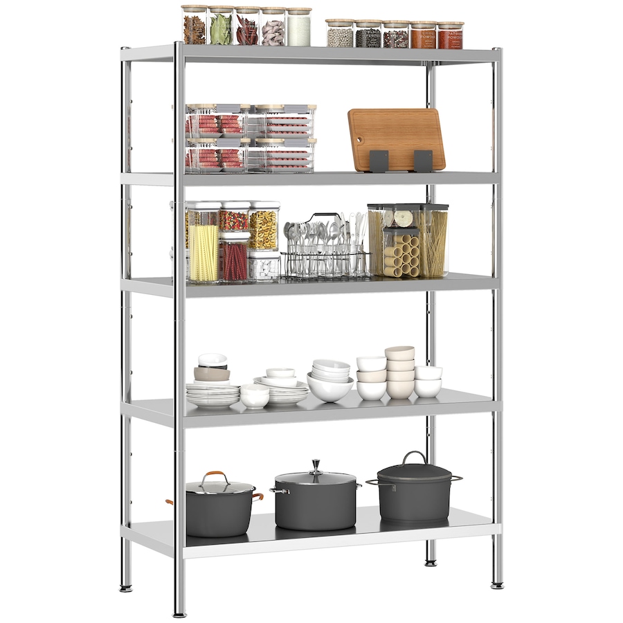 Image 961271.jpg, Product 961-271 / Price $107.99, HOMCOM 5-Tier Stainless Steel Bakers Rack, Microwave Stand for Small Spaces from HOMCOM on TSC.ca's Home & Garden department