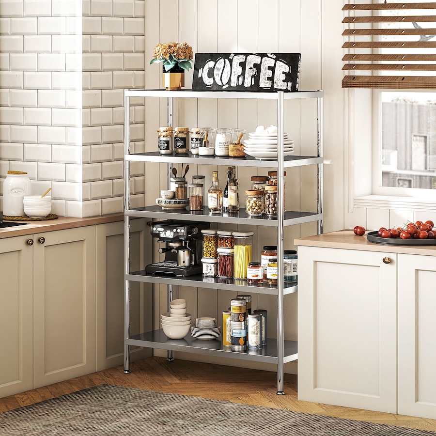 Image 961271_ALTMORE10.jpg, Product 961-271 / Price $107.99, HOMCOM 5-Tier Stainless Steel Bakers Rack, Microwave Stand for Small Spaces from HOMCOM on TSC.ca's Home & Garden department
