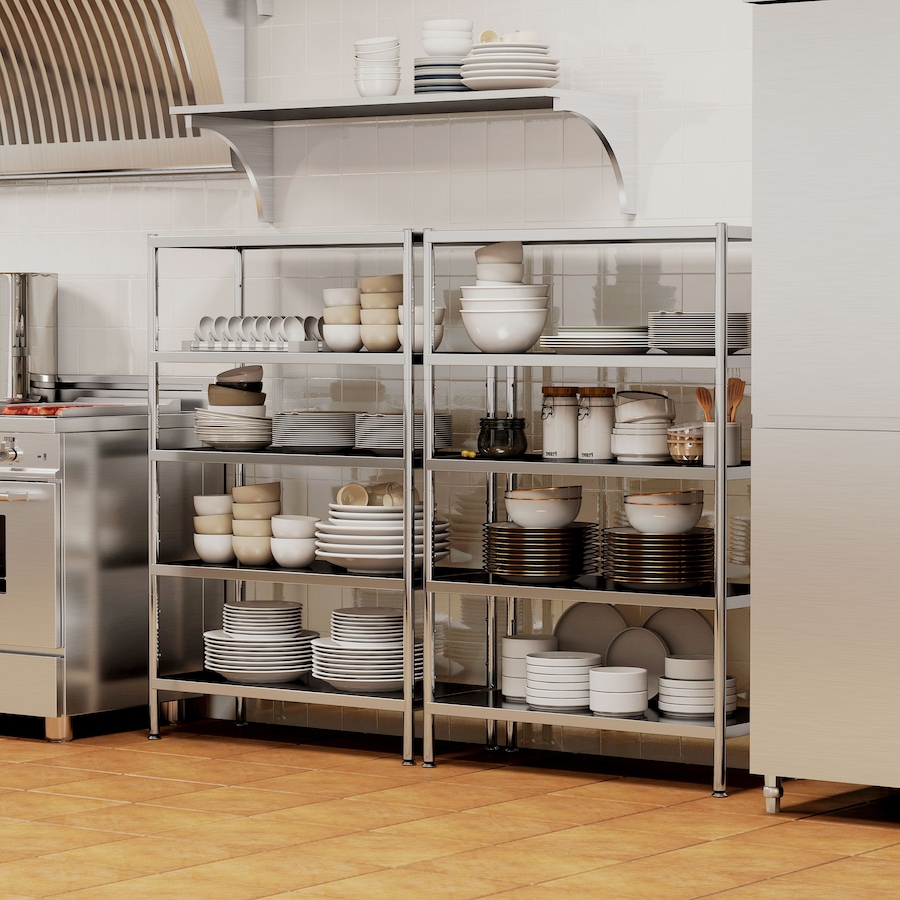 Image 961271_ALTMORE8.jpg, Product 961-271 / Price $107.99, HOMCOM 5-Tier Stainless Steel Bakers Rack, Microwave Stand for Small Spaces from HOMCOM on TSC.ca's Home & Garden department