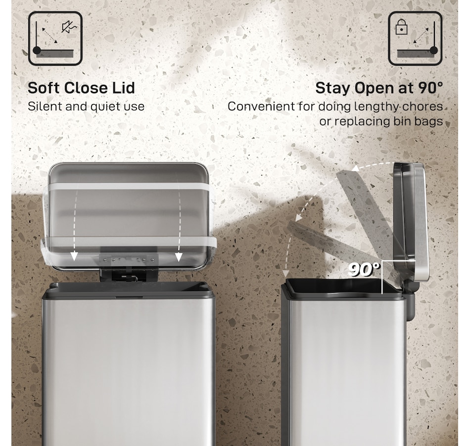 Image 961274_ALTMORE20.jpg, Product 961-274 / Price $74.99 - $76.99, HOMCOM 5.3 Gallon/20 L Garbage Can, Trash Bin with Soft Close Lid from HOMCOM on TSC.ca's Kitchen department