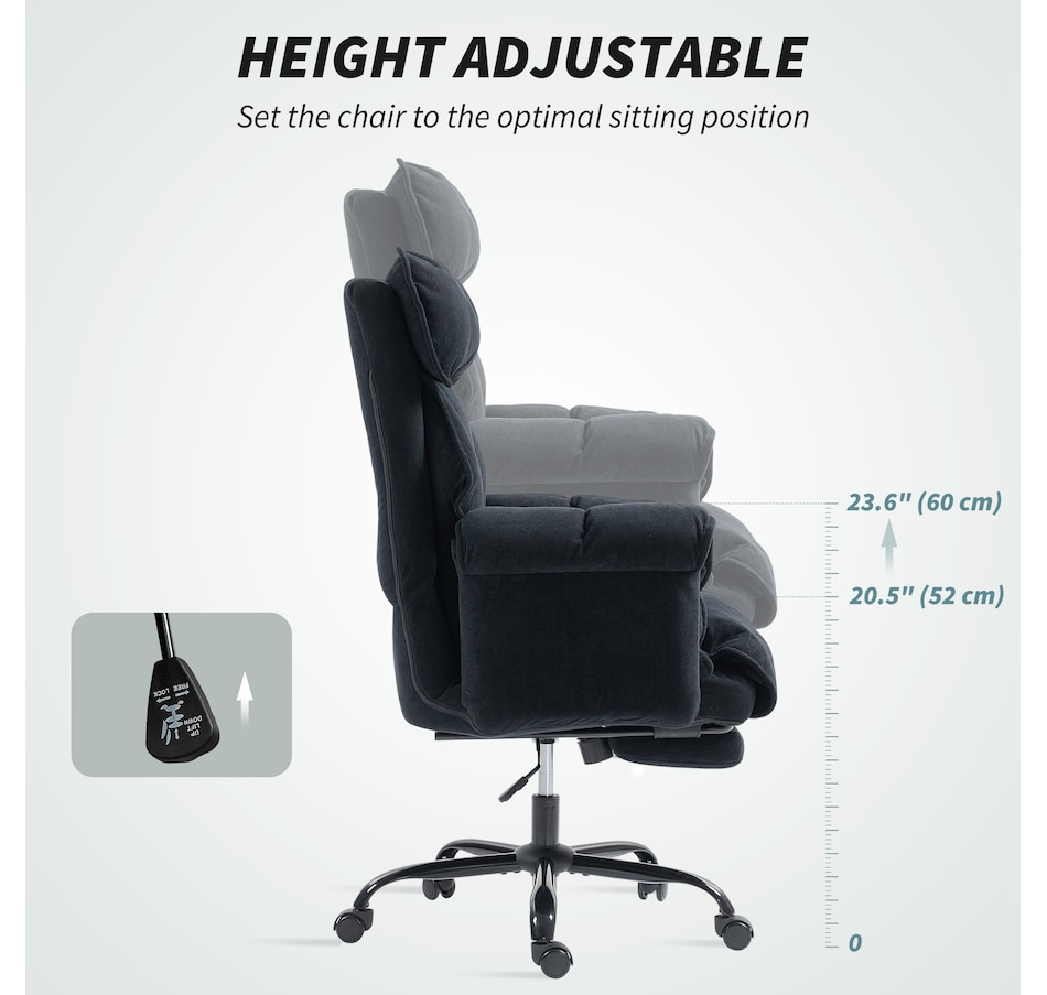 Image 961286_ALTMORE6.jpg, Product 961-286 / Price $264.99, HOMCOM Office Chair w/ Footrest Reclining Computer Desk Chair, Black from HOMCOM on TSC.ca's Home & Garden department