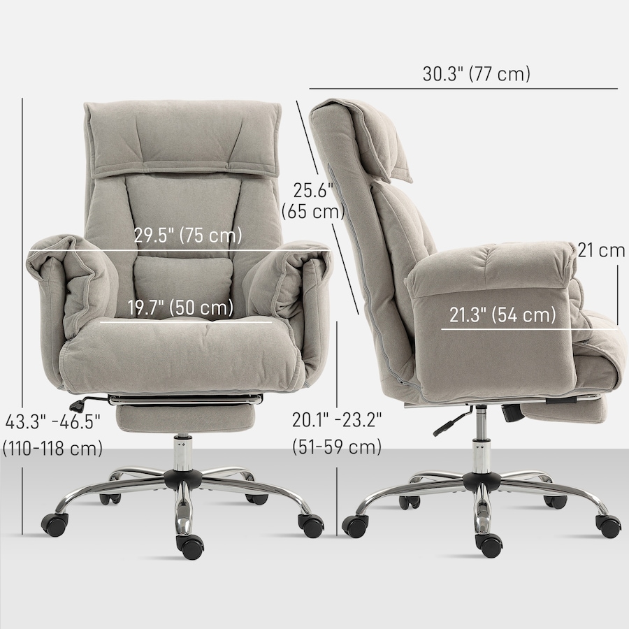 Image 961287_ALTMORE2.jpg, Product 961-287 / Price $238.69, HOMCOM Executive Office Chair, Computer Desk Chair with Footrest, Grey from HOMCOM on TSC.ca's Home & Garden department