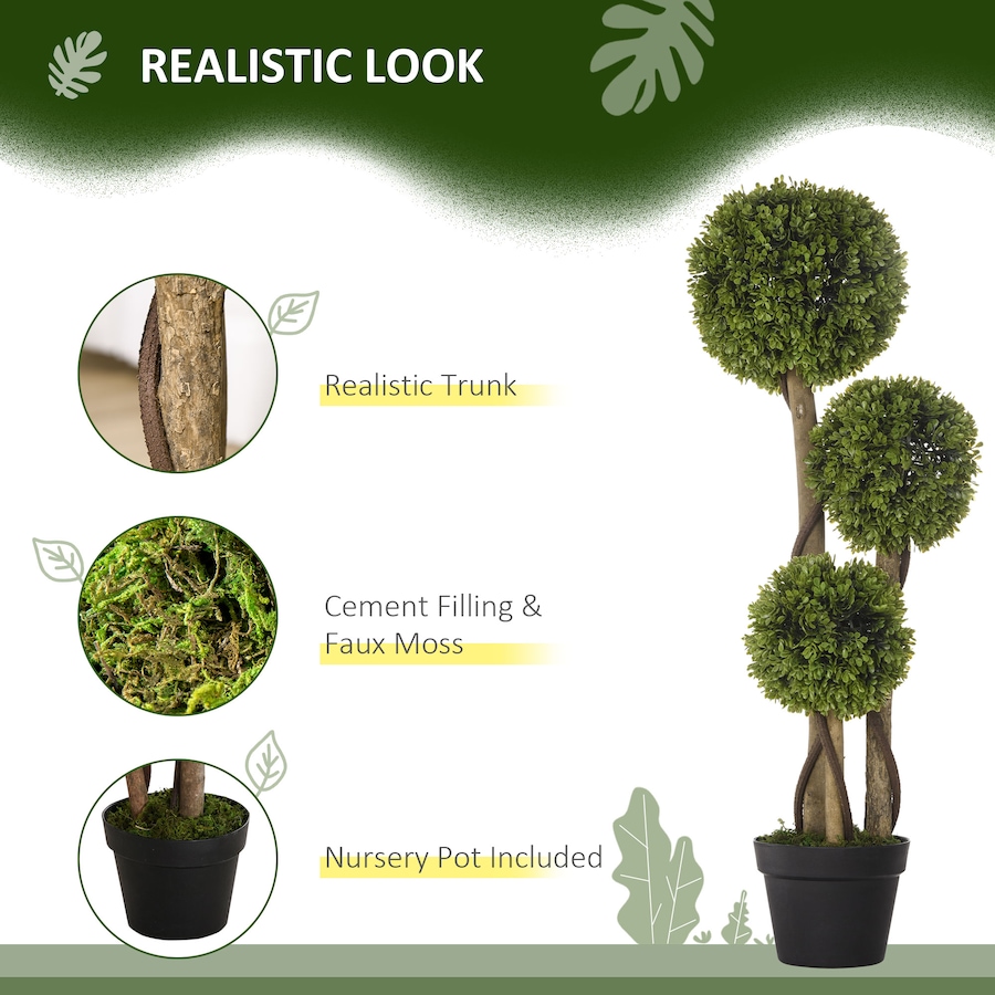 Image 961304_ALTMORE11.jpg, Product 961-304 / Price $66.99 - $89.99, HOMCOM Artificial Boxwood Triple Ball Topiary Tree in Nursery Pot Green from HOMCOM on TSC.ca's Home & Garden department