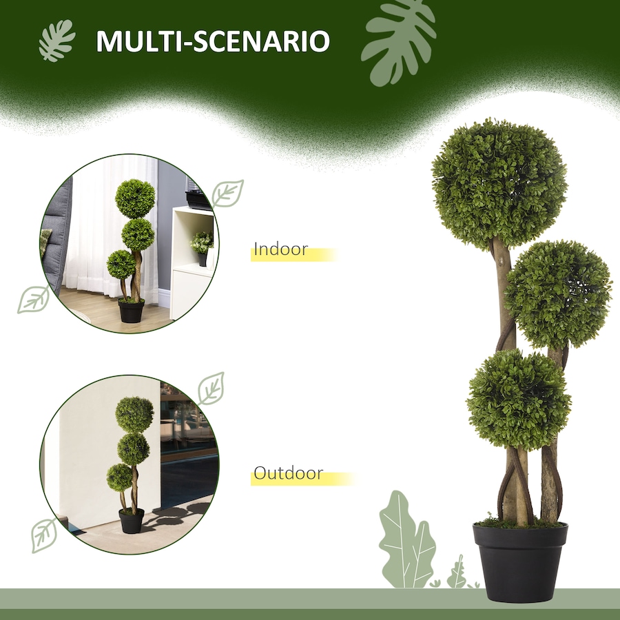 Image 961304_ALTMORE12.jpg, Product 961-304 / Price $66.99 - $89.99, HOMCOM Artificial Boxwood Triple Ball Topiary Tree in Nursery Pot Green from HOMCOM on TSC.ca's Home & Garden department