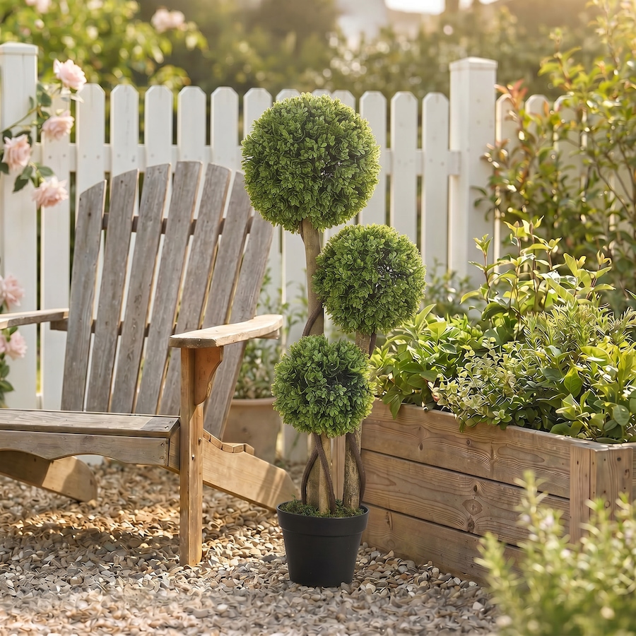 Image 961304_ALTMORE17.jpg, Product 961-304 / Price $66.99 - $89.99, HOMCOM Artificial Boxwood Triple Ball Topiary Tree in Nursery Pot Green from HOMCOM on TSC.ca's Home & Garden department
