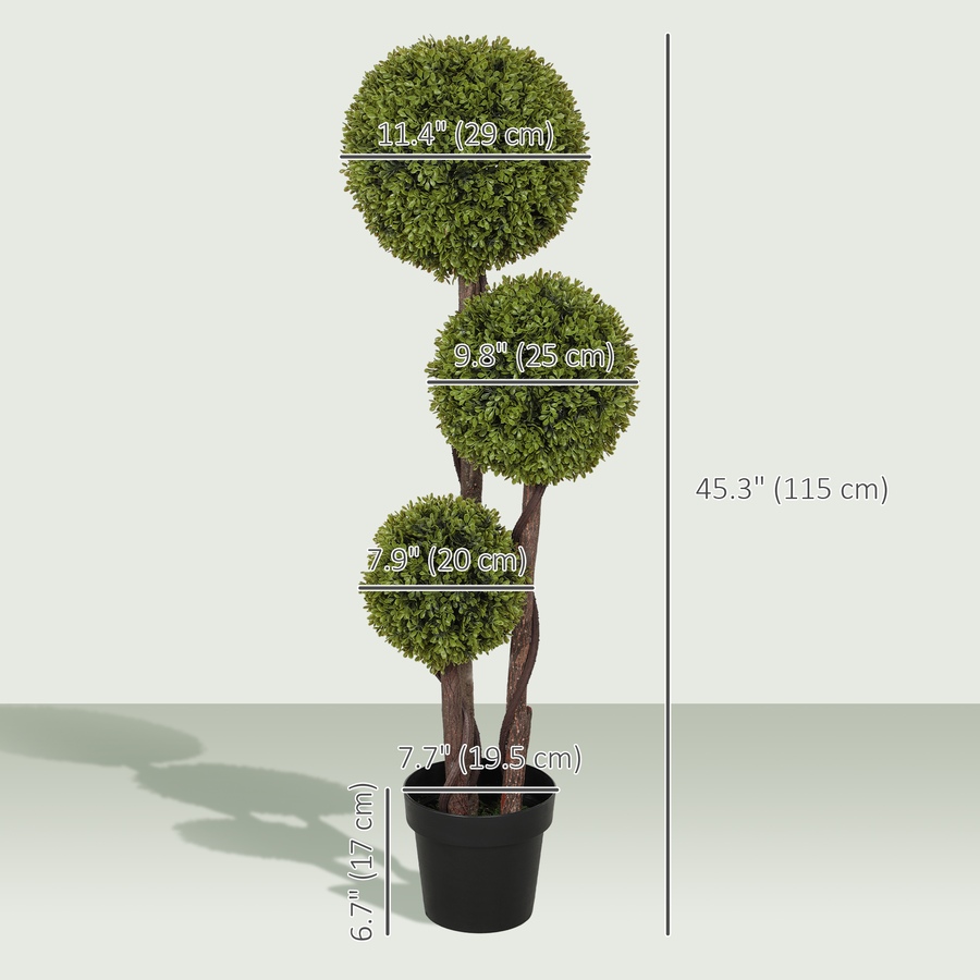 Image 961304_ALTMORE2.jpg, Product 961-304 / Price $66.99 - $89.99, HOMCOM Artificial Boxwood Triple Ball Topiary Tree in Nursery Pot Green from HOMCOM on TSC.ca's Home & Garden department