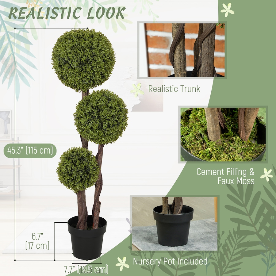 Image 961304_ALTMORE3.jpg, Product 961-304 / Price $66.99 - $89.99, HOMCOM Artificial Boxwood Triple Ball Topiary Tree in Nursery Pot Green from HOMCOM on TSC.ca's Home & Garden department