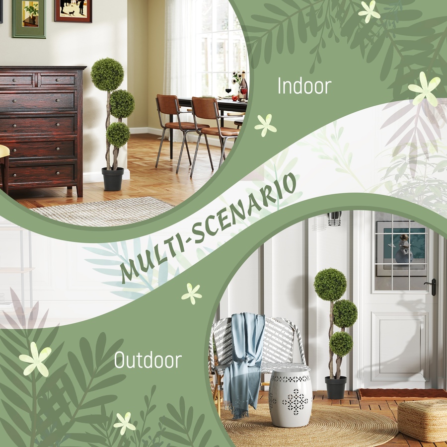 Image 961304_ALTMORE4.jpg, Product 961-304 / Price $66.99 - $89.99, HOMCOM Artificial Boxwood Triple Ball Topiary Tree in Nursery Pot Green from HOMCOM on TSC.ca's Home & Garden department