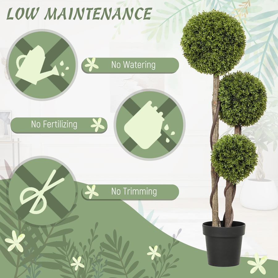 Image 961304_ALTMORE5.jpg, Product 961-304 / Price $66.99 - $89.99, HOMCOM Artificial Boxwood Triple Ball Topiary Tree in Nursery Pot Green from HOMCOM on TSC.ca's Home & Garden department