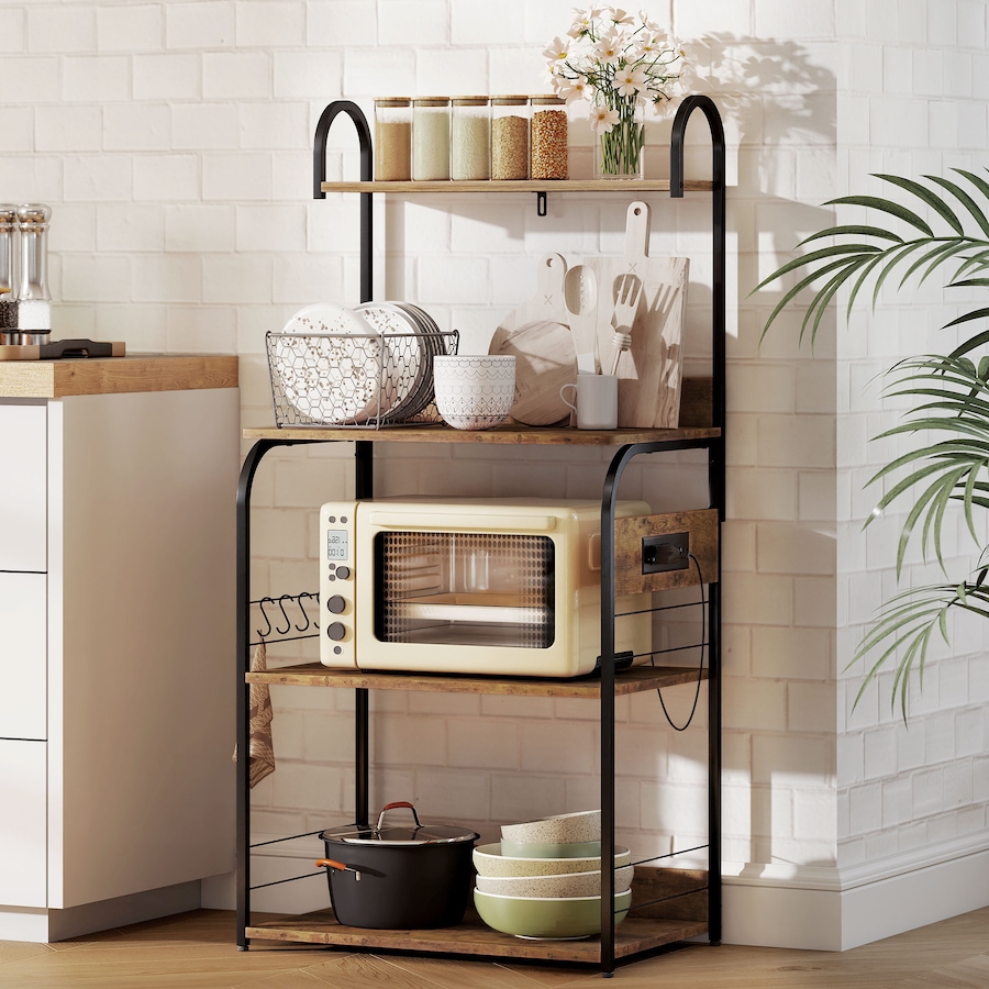 Image 961306_ALTMORE1.jpg, Product 961-306 / Price $94.99, HOMCOM Baker's Rack with Power Outlet, Adjustable Shelves and USB Charger from HOMCOM on TSC.ca's Home & Garden department