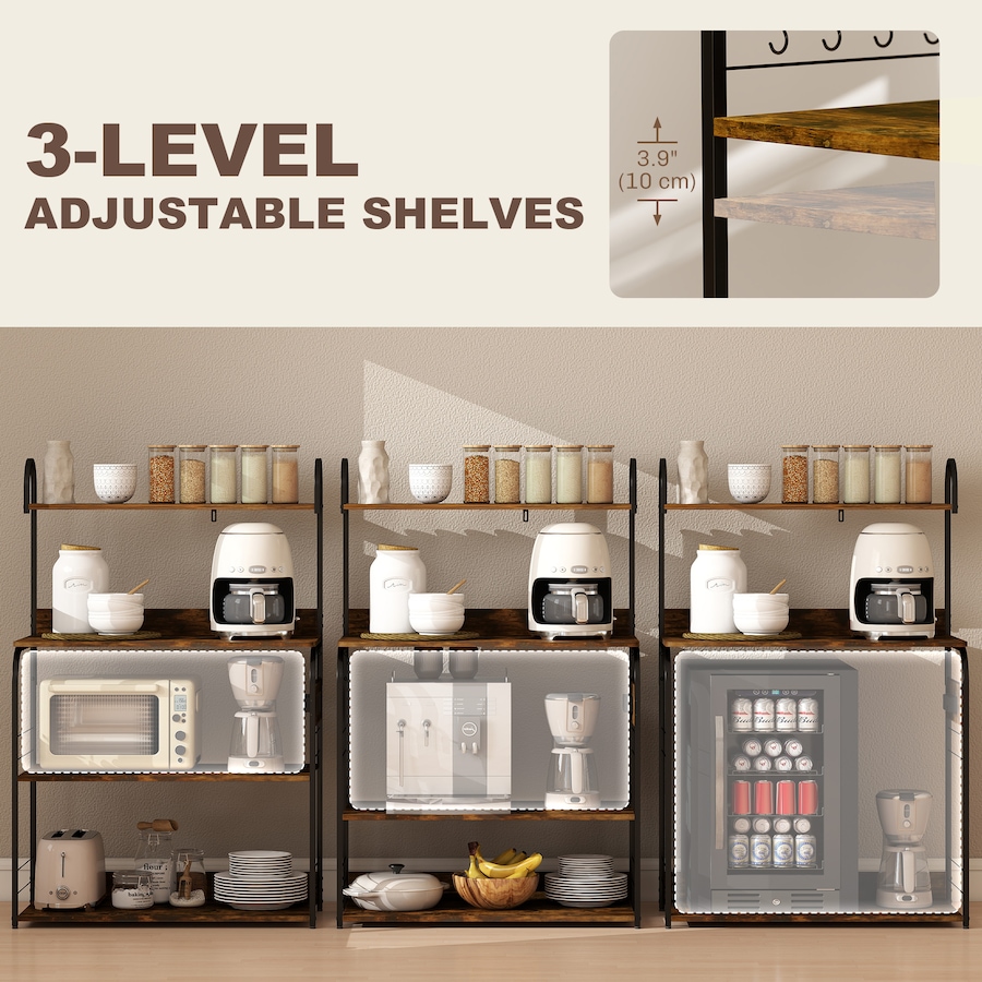Image 961306_ALTMORE11.jpg, Product 961-306 / Price $94.99, HOMCOM Baker's Rack with Power Outlet, Adjustable Shelves and USB Charger from HOMCOM on TSC.ca's Home & Garden department