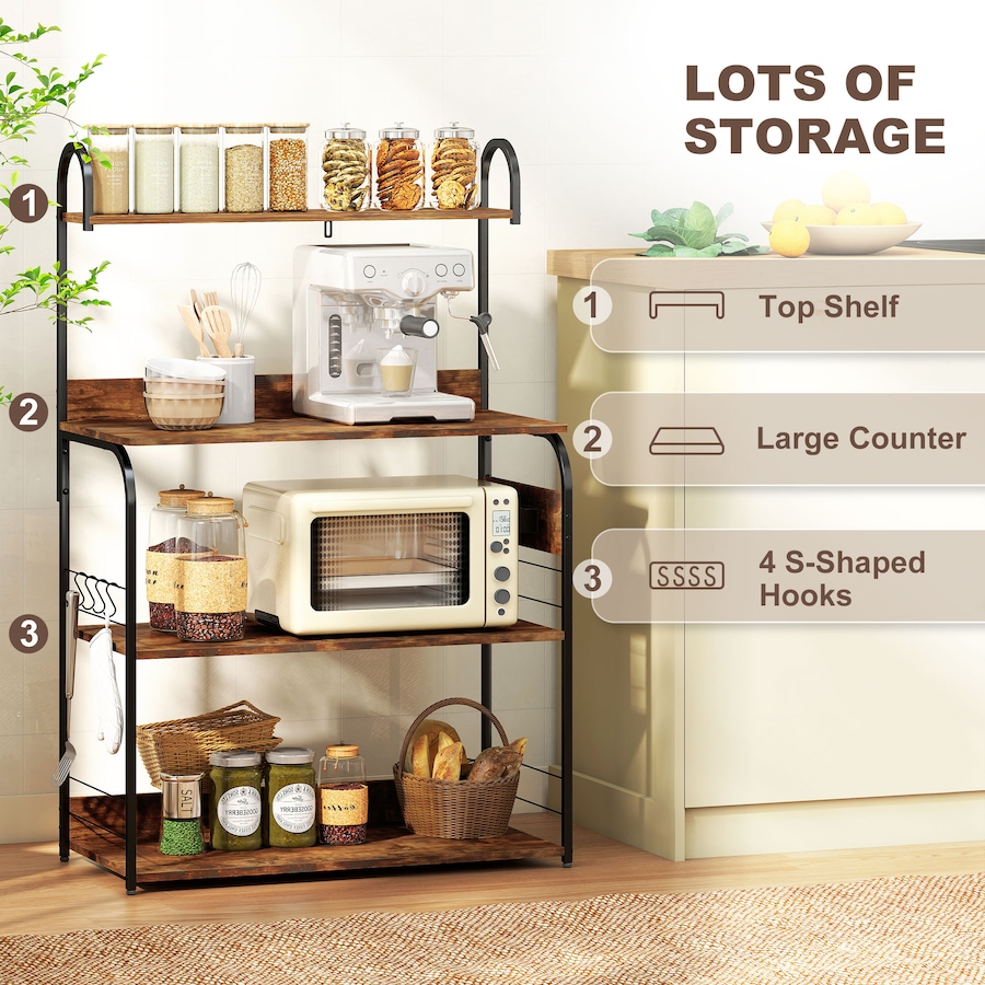 Image 961306_ALTMORE12.jpg, Product 961-306 / Price $94.99, HOMCOM Baker's Rack with Power Outlet, Adjustable Shelves and USB Charger from HOMCOM on TSC.ca's Home & Garden department