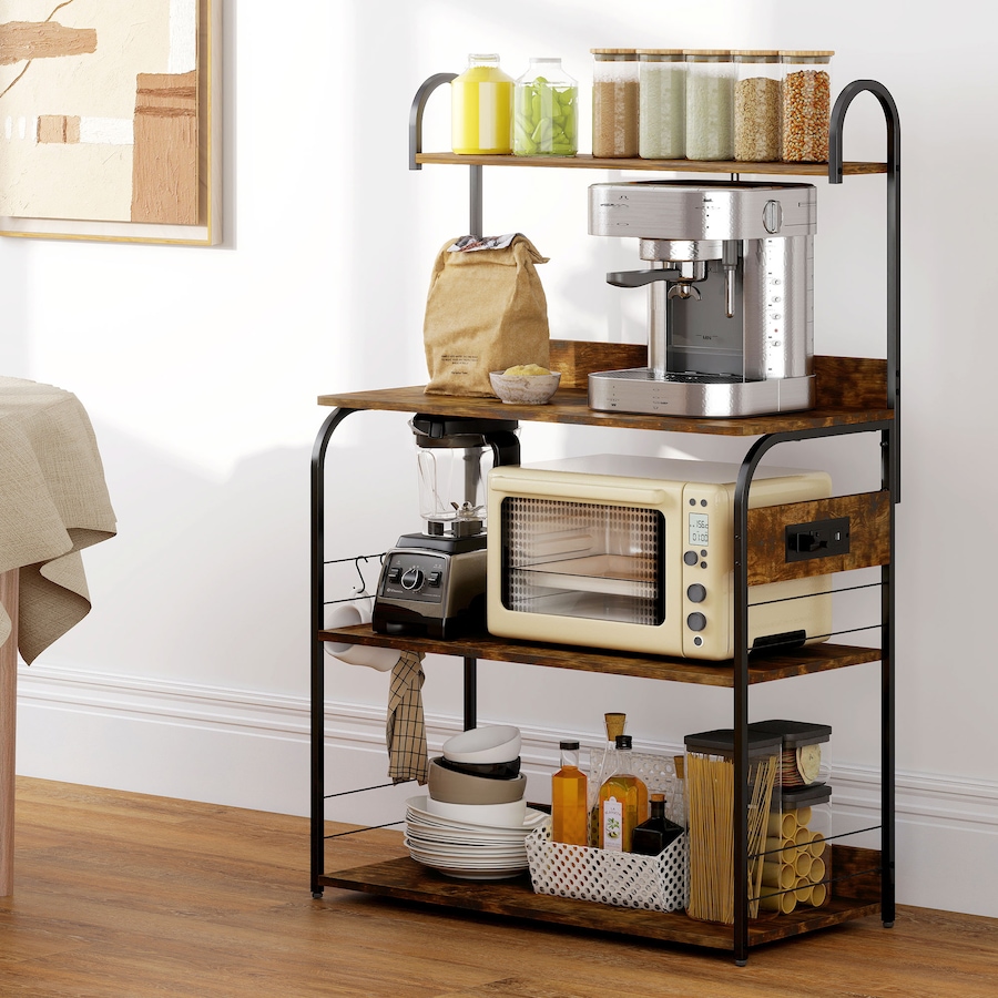 Image 961306_ALTMORE15.jpg, Product 961-306 / Price $94.99, HOMCOM Baker's Rack with Power Outlet, Adjustable Shelves and USB Charger from HOMCOM on TSC.ca's Home & Garden department