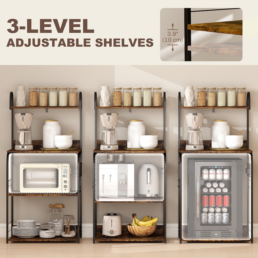 Image 961306_ALTMORE4.jpg, Product 961-306 / Price $94.99, HOMCOM Baker's Rack with Power Outlet, Adjustable Shelves and USB Charger from HOMCOM on TSC.ca's Home & Garden department