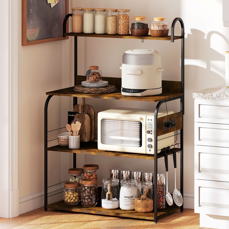 Image 961306_ALTMORE9.jpg, Product 961-306 / Price $94.99, HOMCOM Baker's Rack with Power Outlet, Adjustable Shelves and USB Charger from HOMCOM on TSC.ca's Home & Garden department