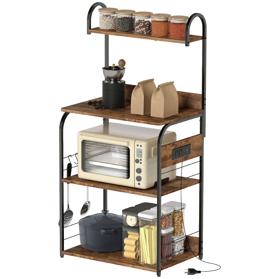 Image 961306_ST01.jpg, Product 961-306 / Price $94.99, HOMCOM Baker's Rack with Power Outlet, Adjustable Shelves and USB Charger from HOMCOM on TSC.ca's Home & Garden department