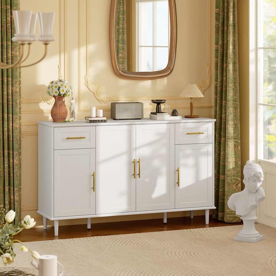 Image 961314_ALTMORE1.jpg, Product 961-314 / Price $279.99, HOMCOM 55" Modern Sideboard Buffet Cabinet with Soft-Close Doors White from HOMCOM on TSC.ca's Home & Garden department