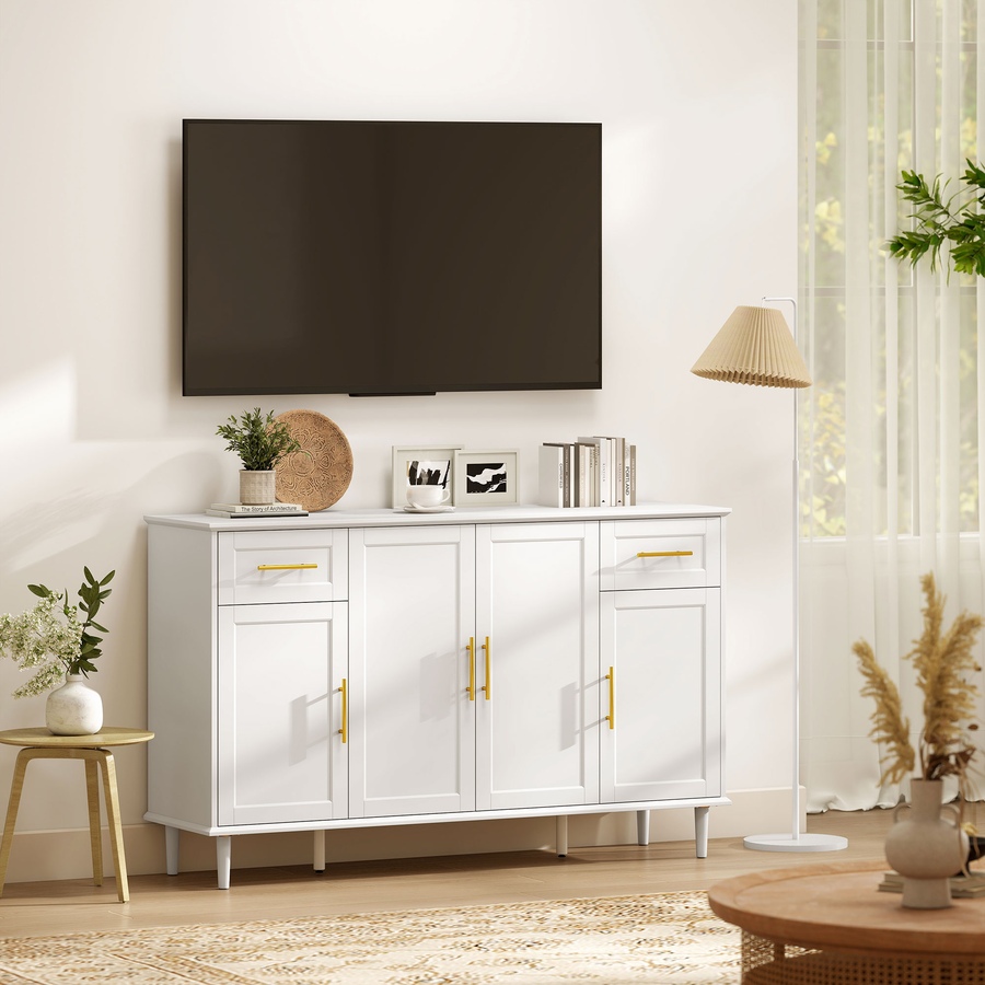 Image 961314_ALTMORE8.jpg, Product 961-314 / Price $279.99, HOMCOM 55" Modern Sideboard Buffet Cabinet with Soft-Close Doors White from HOMCOM on TSC.ca's Home & Garden department