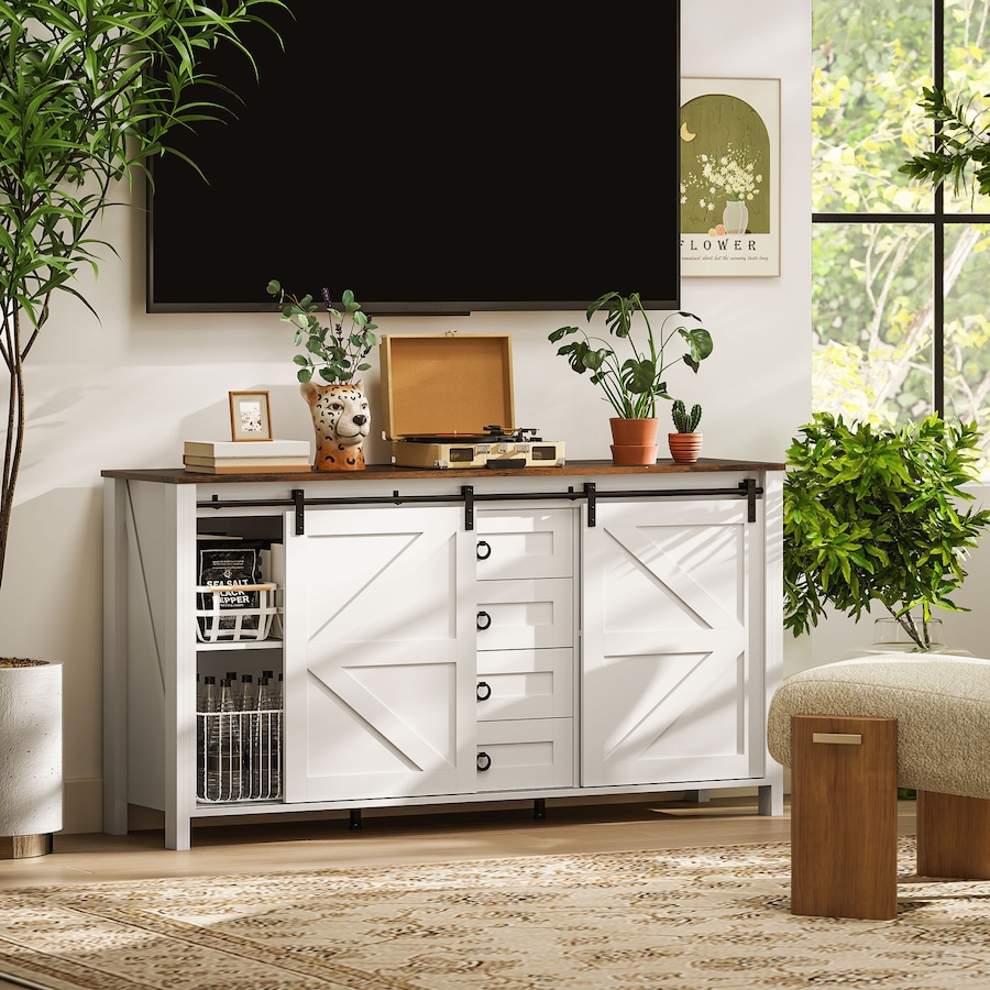 Image 961316_ALTMORE1.jpg, Product 961-316 / Price $319.99, HOMCOM Farmhouse Sideboard Buffet Cabinet with Doors Cream White from HOMCOM on TSC.ca's Home & Garden department