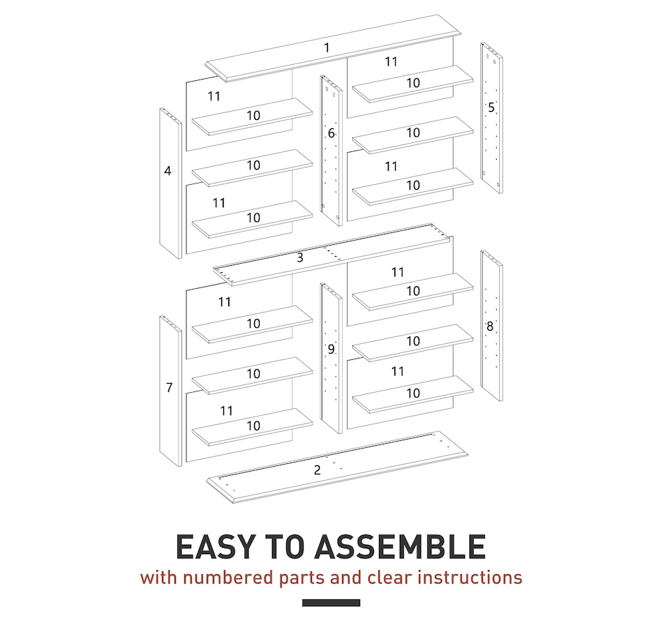 Image 961322_ALTMORE6.jpg, Product 961-322 / Price $184.99, HOMCOM Media Storage Cabinet 8-Tier DVD Shelf with Adjustable Shelves White from HOMCOM on TSC.ca's department