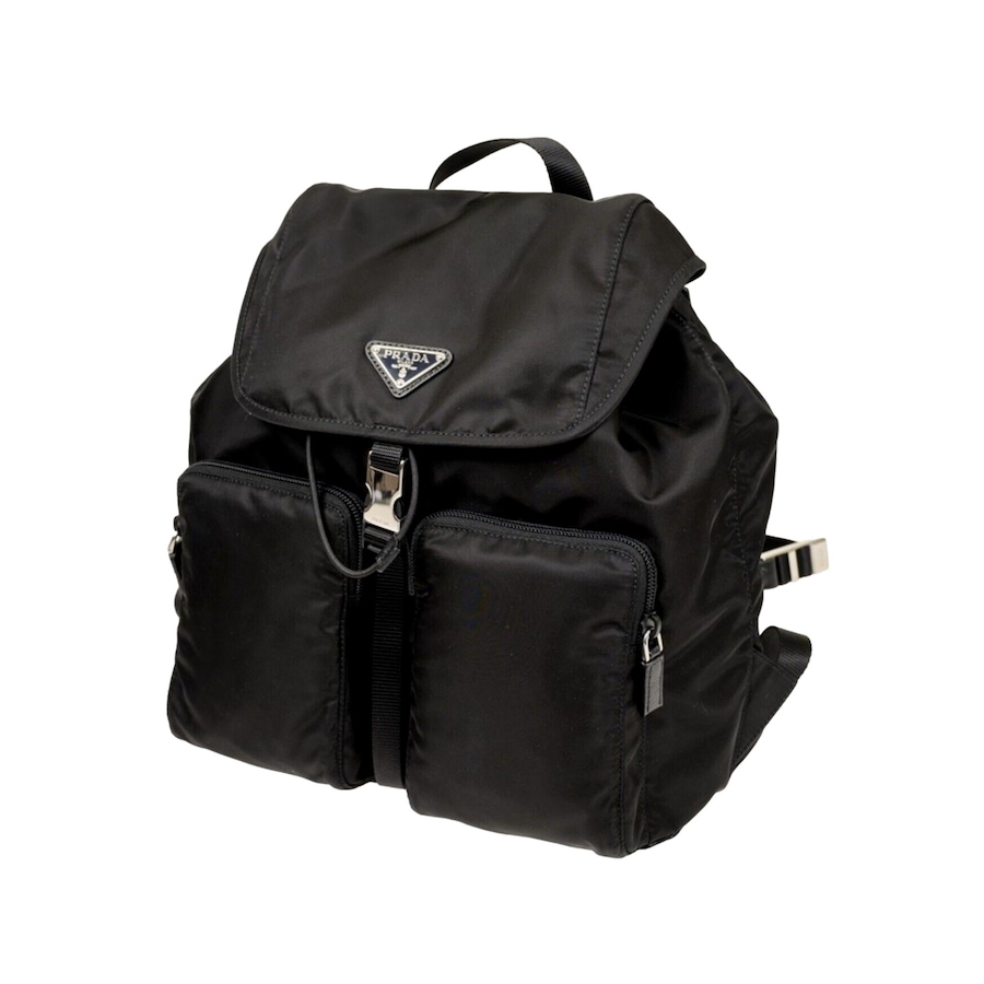 Image 961682_ALTMORE1.jpg, Product 961-682 / Price $4,055.00, Prada Re-Nylon and Saffiano Leather Trim Medium Drawstring Rucksack Backpack in Black from Prada on TSC.ca's Fashion department