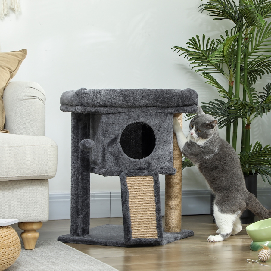 Image 962039_ALTMORE1.jpg, Product 962-039 / Price $55.99, PawHut Cat Tree, Small Cat Tower with Perch, Scratching Post, Dark Grey from PawHut on TSC.ca's Home & Garden department