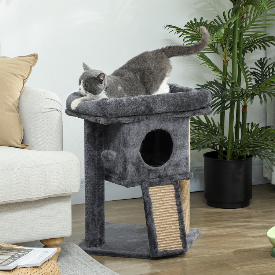 Image 962039_ALTMORE6.jpg, Product 962-039 / Price $55.99, PawHut Cat Tree, Small Cat Tower with Perch, Scratching Post, Dark Grey from PawHut on TSC.ca's Home & Garden department