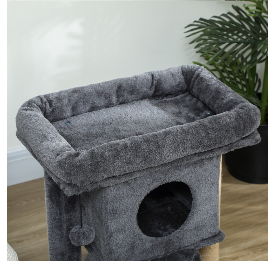 Image 962039_ALTMORE8.jpg, Product 962-039 / Price $57.99, PawHut Cat Tree, Small Cat Tower with Perch, Scratching Post, Dark Grey from PawHut on TSC.ca's Home & Garden department