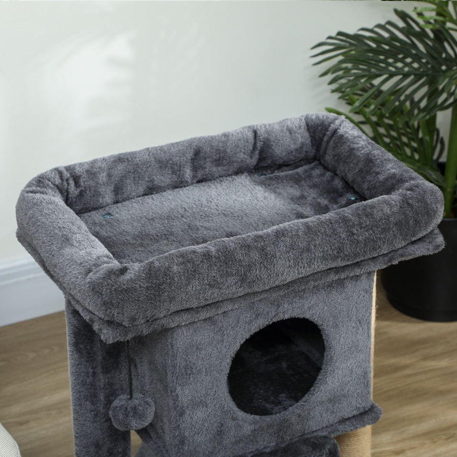 Image 962039_ALTMORE8.jpg, Product 962-039 / Price $55.99, PawHut Cat Tree, Small Cat Tower with Perch, Scratching Post, Dark Grey from PawHut on TSC.ca's Home & Garden department