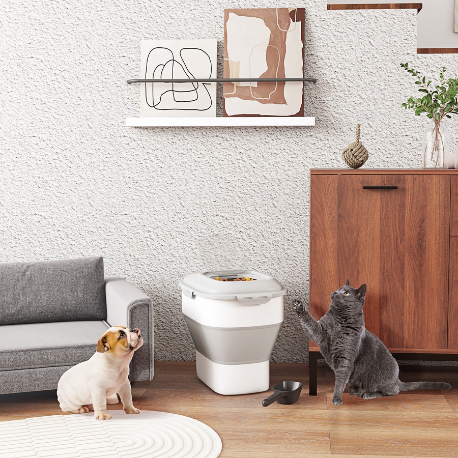 Image 962041_ALTMORE1.jpg, Product 962-041 / Price $44.99, PawHut 6-30lb Dog Food Storage Container Collapsible Design, Grey from PawHut on TSC.ca's Home & Garden department