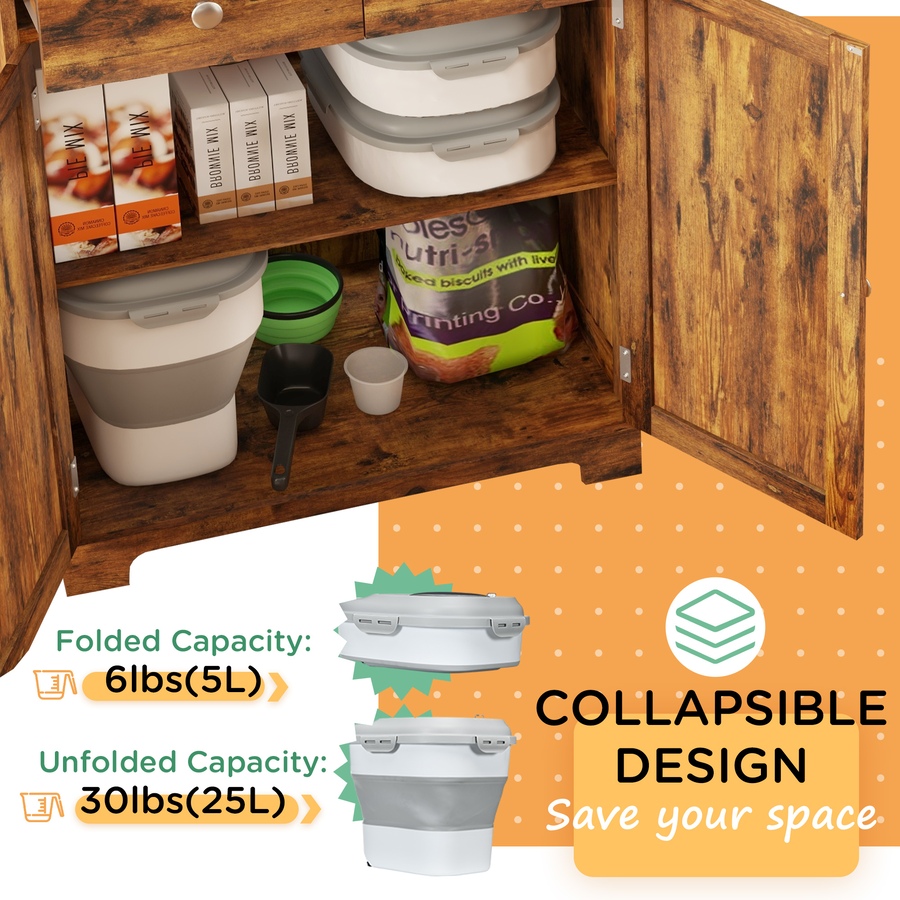 Image 962041_ALTMORE4.jpg, Product 962-041 / Price $44.99, PawHut 6-30lb Dog Food Storage Container Collapsible Design, Grey from PawHut on TSC.ca's Home & Garden department