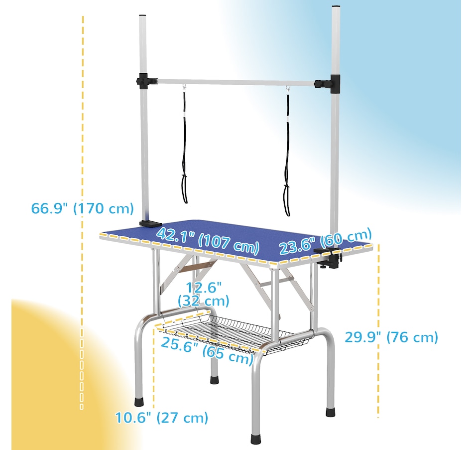 Image 962089_ALTMORE2.jpg, Product 962-089 / Price $162.99, PawHut Adjustable Dog Grooming Table with 2 Safety Slings, Blue from PawHut on TSC.ca's Home & Garden department