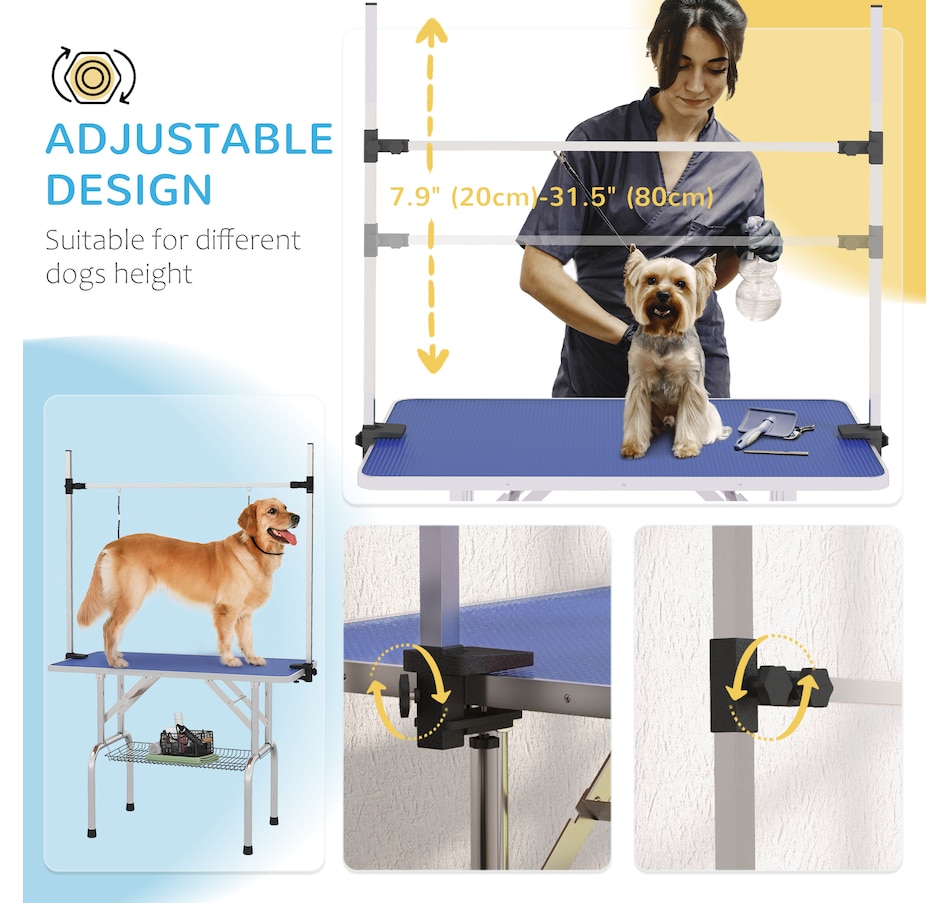 Image 962089_ALTMORE3.jpg, Product 962-089 / Price $162.99, PawHut Adjustable Dog Grooming Table with 2 Safety Slings, Blue from PawHut on TSC.ca's Home & Garden department