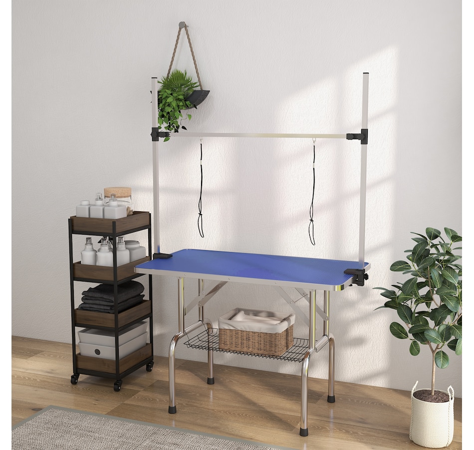 Image 962089_ALTMORE8.jpg, Product 962-089 / Price $162.99, PawHut Adjustable Dog Grooming Table with 2 Safety Slings, Blue from PawHut on TSC.ca's Home & Garden department