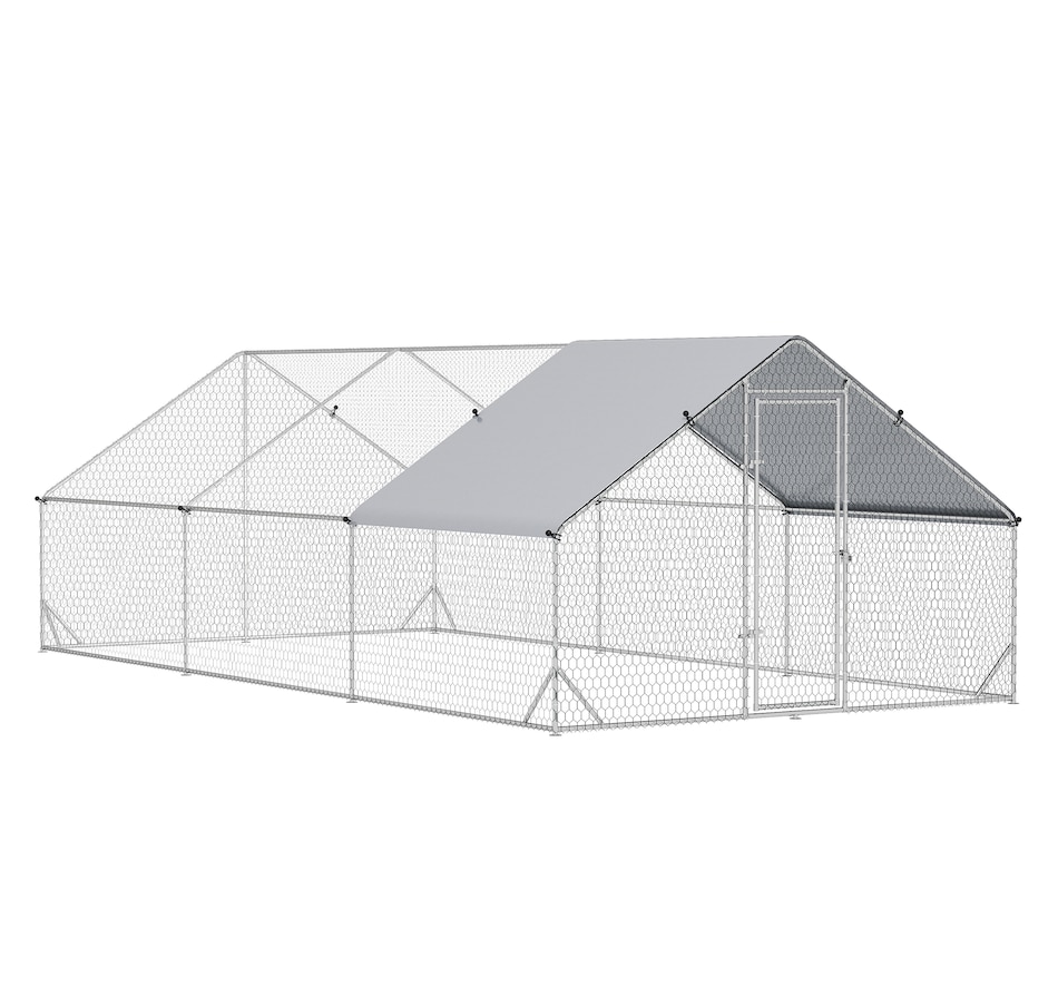 Image 962090.jpg, Product 962-090 / Price $379.99, PawHut Galvanized Large Chicken Coop Cage Walk-in Enclosure 9.8'x19.7'x6.6' from PawHut on TSC.ca's Home & Garden department