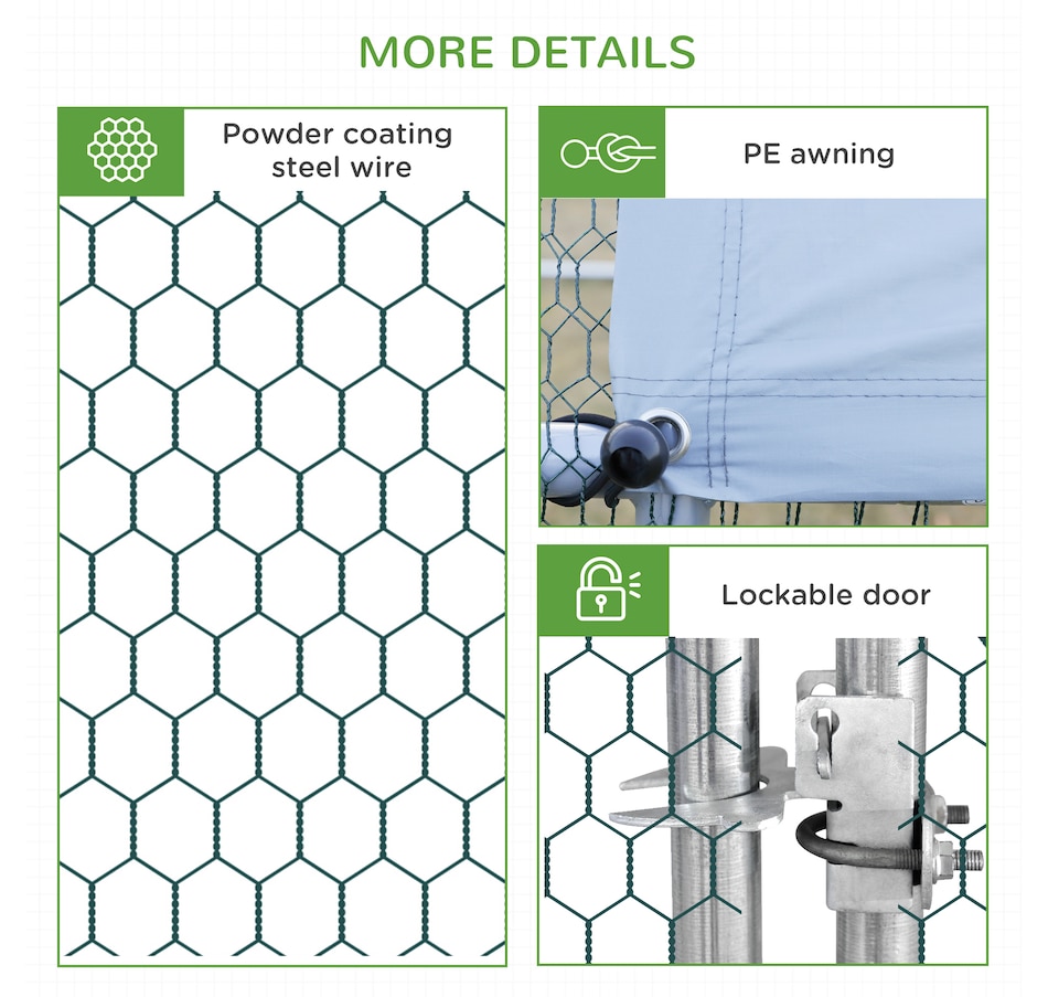 Image 962090_ALTMORE6.jpg, Product 962-090 / Price $379.99, PawHut Galvanized Large Chicken Coop Cage Walk-in Enclosure 9.8'x19.7'x6.6' from PawHut on TSC.ca's Home & Garden department