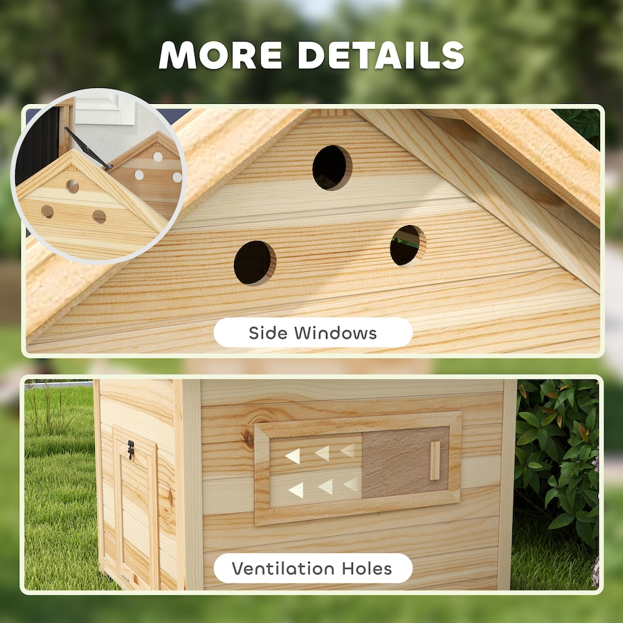 Image 962096_ALTMORE11.jpg, Product 962-096 / Price $209.99, PawHut Duck Coop, Wooden Duck House with Openable Roof & Double Doors, Natural Wood from PawHut on TSC.ca's Home & Garden department